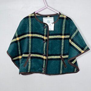 Janie and Jack Green Plaid Riding Cape- 18-24 Months. New with‎ Tags